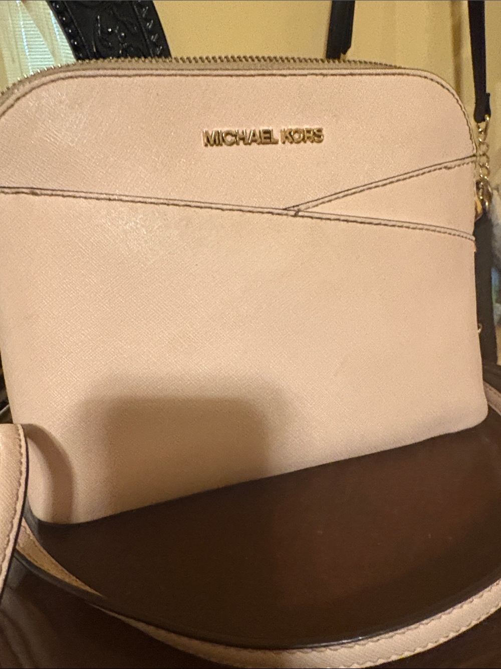 Michael Kors Light Blush Crossbody Bag with Gold Logo
